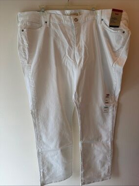 Levi's White Straight-Leg Denim Jeans New 24W